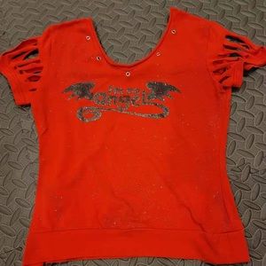 Red “I’m no Angel” shirt (S)
